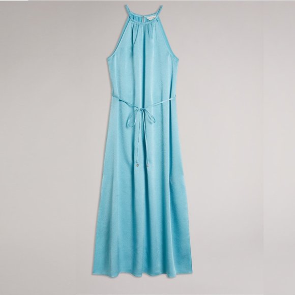 NEW Ted Baker Roxieyy Halterneck Midaxi Dress Blue Sz XS - Picture 8 of 12